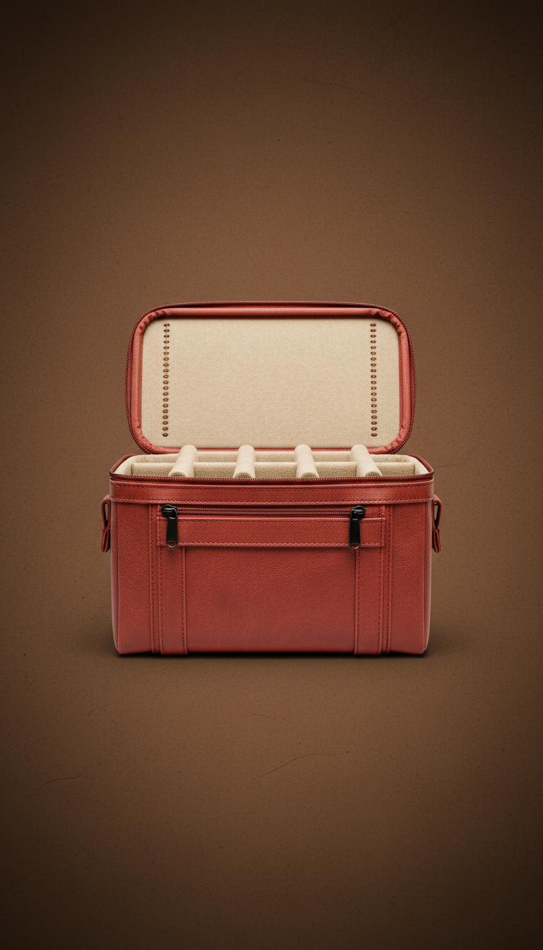 Rust Red Rugged Synthetic 3x5 Cue Case