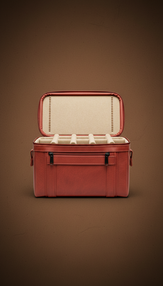 Rust Red Rugged Synthetic 3x5 Cue Case