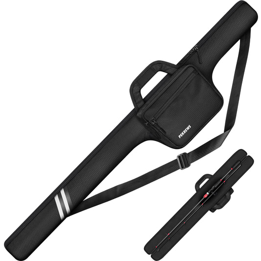 Fishing Rod Case, 52inch Fishing Pole Bag with Tackle Pockets | Fits Break-Down Spinning Rod Reel Combo, Padded Soft Rod Bag with Shoulder Strap and Handle, Pole Travel Case For Angler